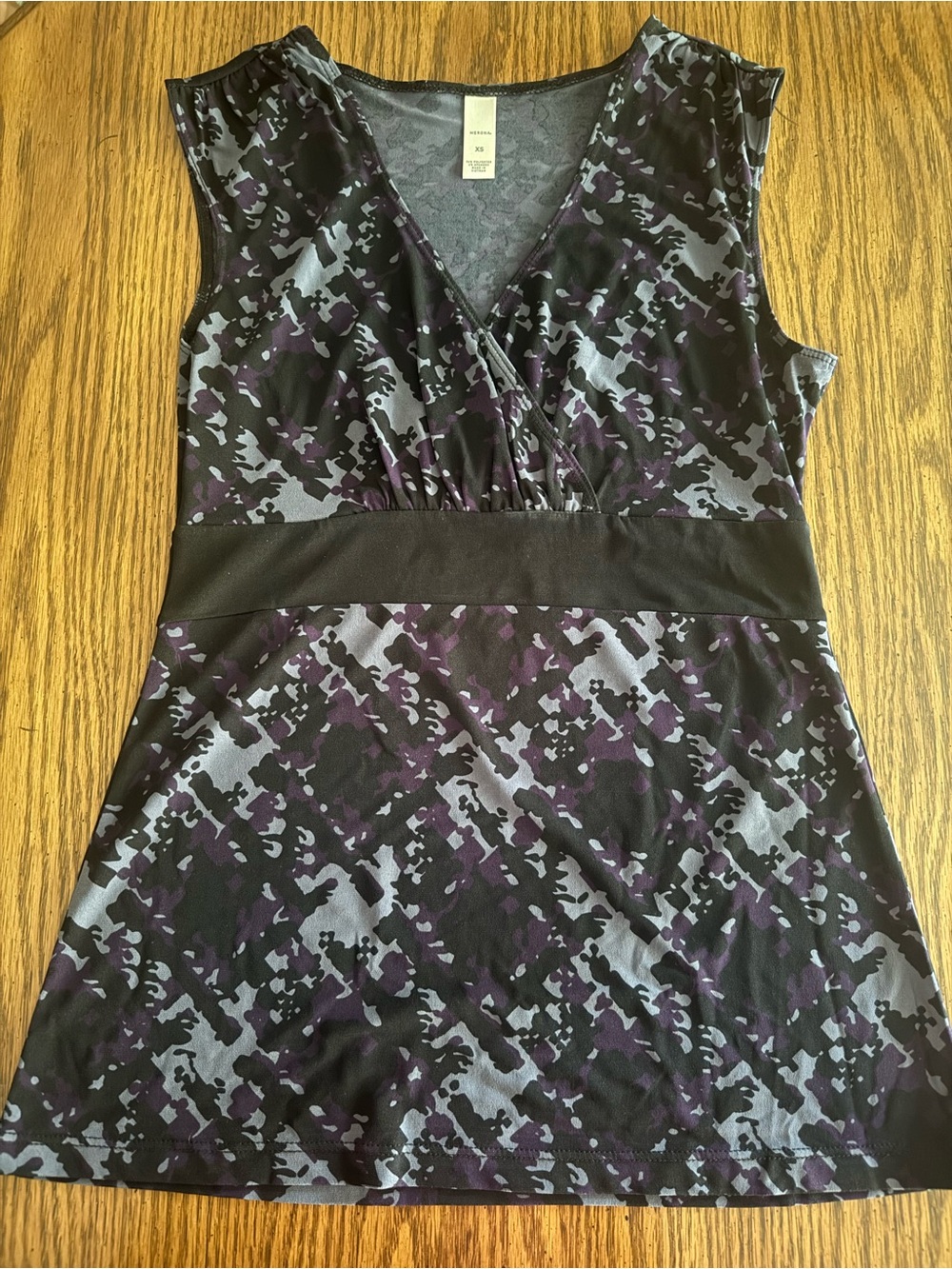 Merona Purple & Gray Patterned Sleeveless Tank Top
